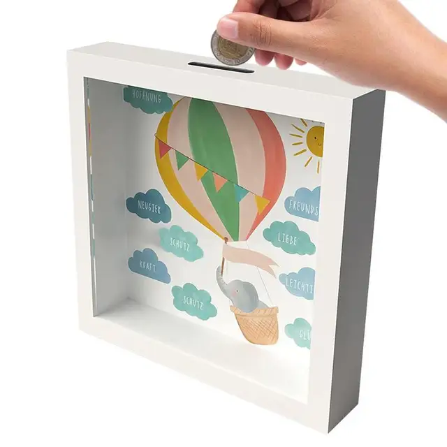 Piggy Bank Girls Money Banks 3D Képkeret Pénzmegtakarító Doboz Érme Konténer Fiúknak Lányok Születésnapi Ajándék Otthoni Dekoráció