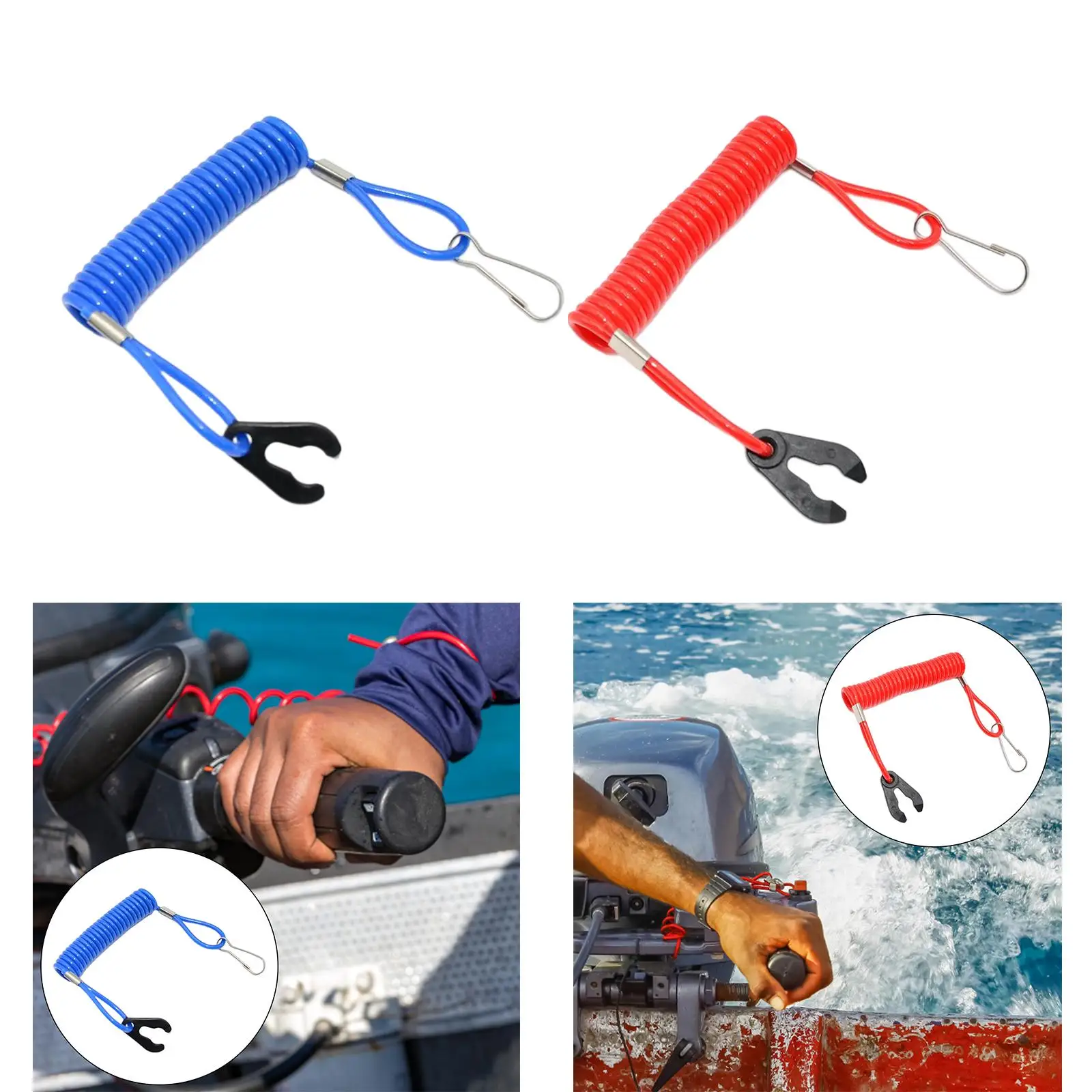 Kill Switch Lanyard Easy to Use Durable 1.6M Outboard Emergency Stop Lanyard for ATV Outboard Motors Boat Bike
