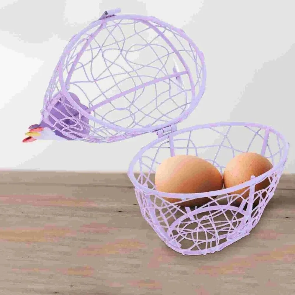 Hen Shape Egg Baskets Practical Stable Craft Easter Eggs Storage Container