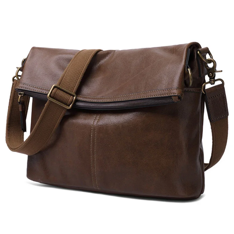 

Newest Design Soft Leather Shoulder Bag Anti Theft Crossbody Daily Messenger Of Men Male s A4 13 Inch