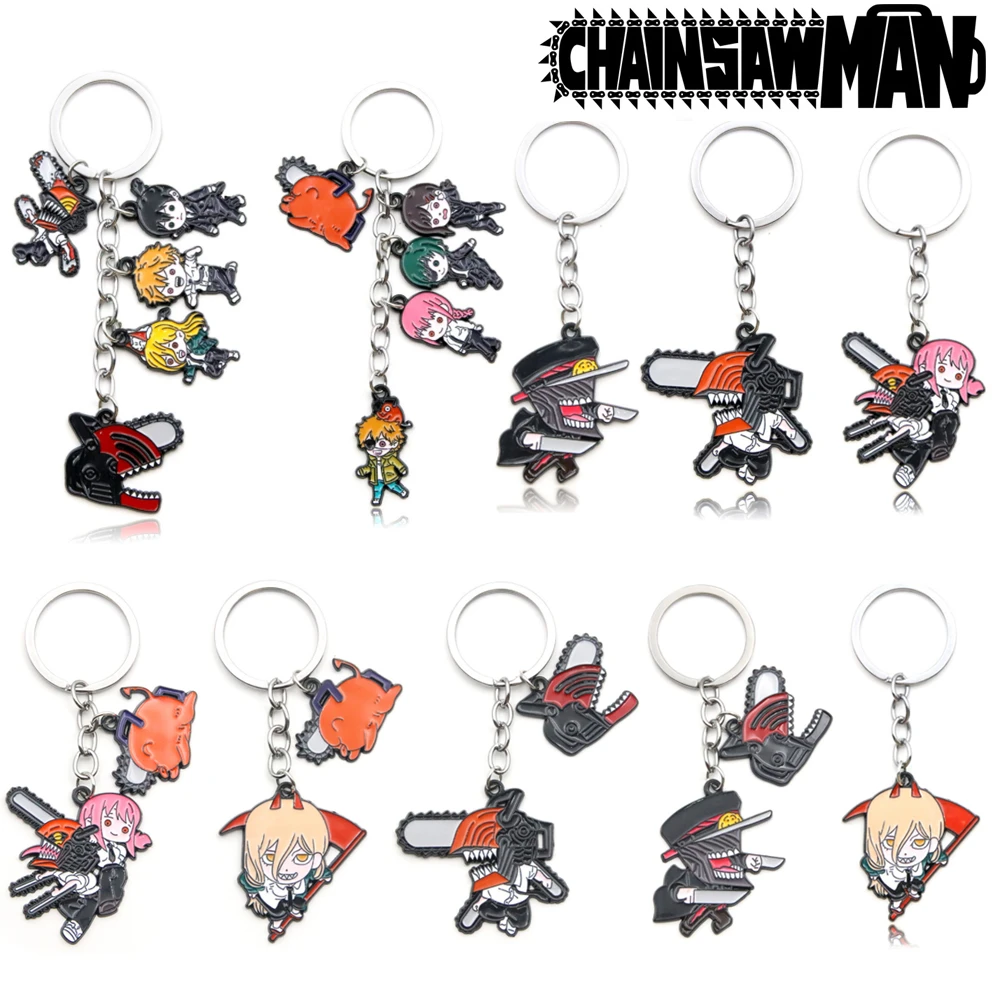 2023 Anime Chainsaw Man Keychains Pochita Denji Power Makima Figure