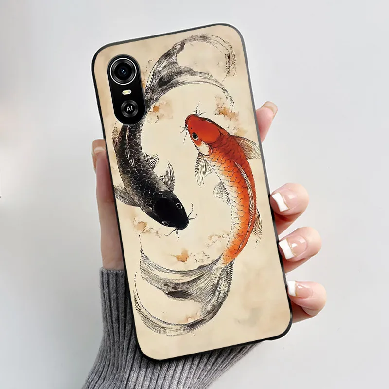 Matte Black Aesthetic Luxury Cute Pattern Soft Silicone Back Cover - Boys & Girls