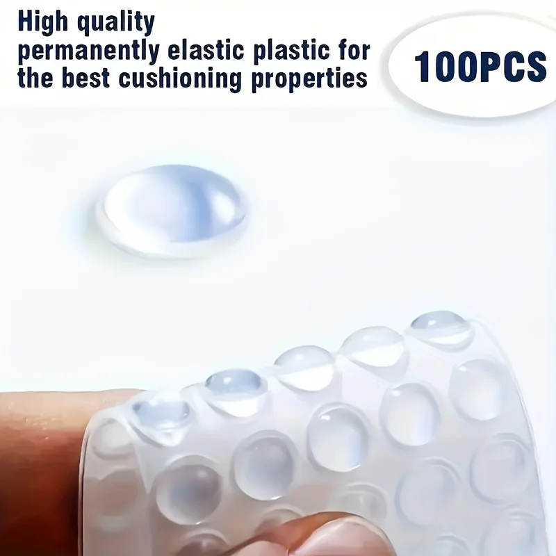 100pcs Hemispherical Cylindrical Silicone Gel Particles Self-Adhesive Anti-Collision Soundproof Anti-Slip Shock-Absorbing