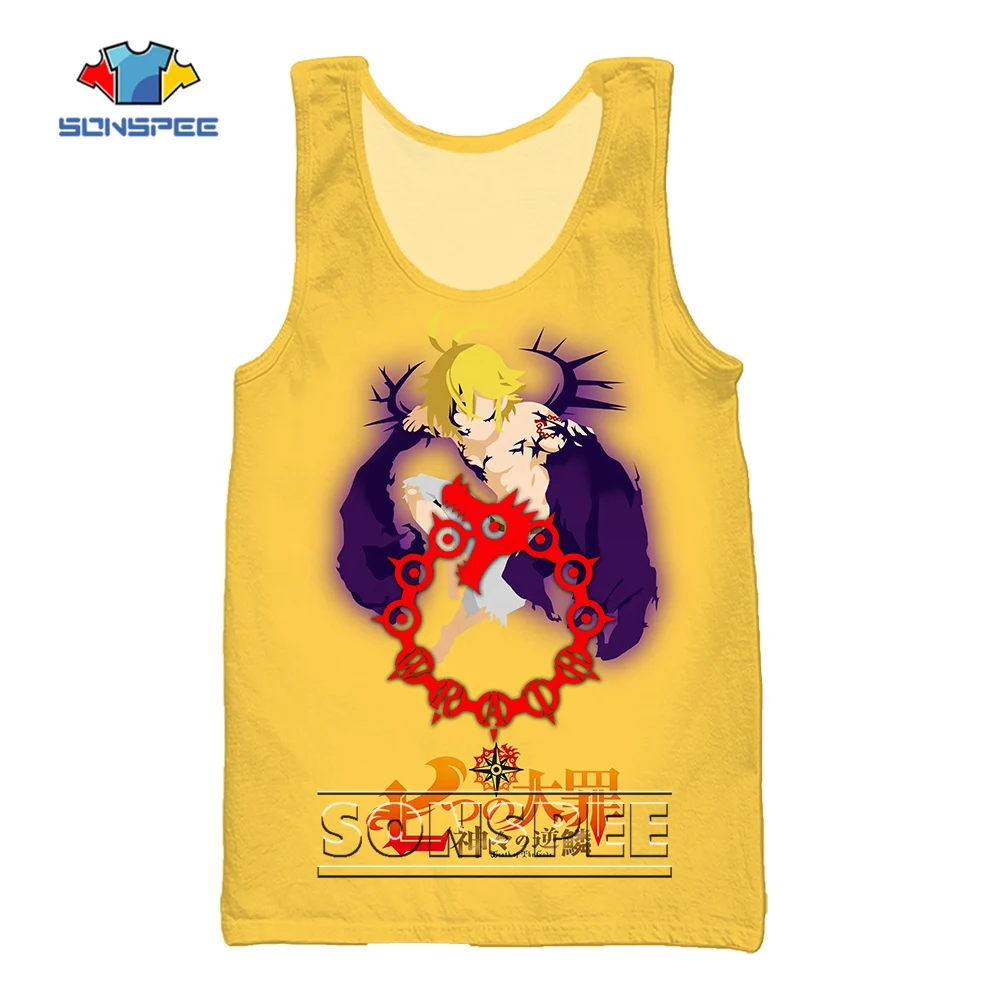 Майка Meliodas с 3d-рисунком топ японским мультяшным аниме семи смертных грехов