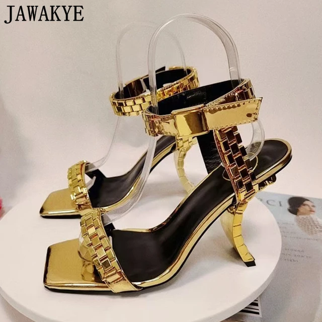 New Designer Sexy Leather Strappy High Heel Sandals 105cmWomen Luxurious  Gold Lock Decorate Metal High Heels Summer Sandal Ankle 2940355 From Ltic,  $94.37 | DHgate.Com