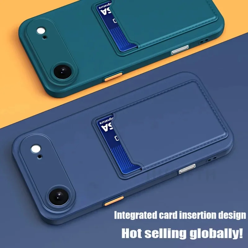 Shockproof Silicone Card Holder Wallet Phone Case - Soft and Durable Protector Cover
