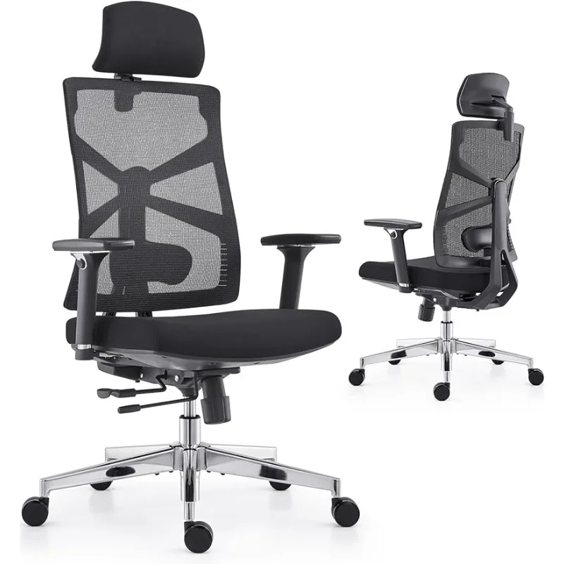 

Ergonomic Office Chair with Adaptive Backrest, High Back Computer Desk Chair with Armrests,Adjustable Seat Depth, Lumbar Support