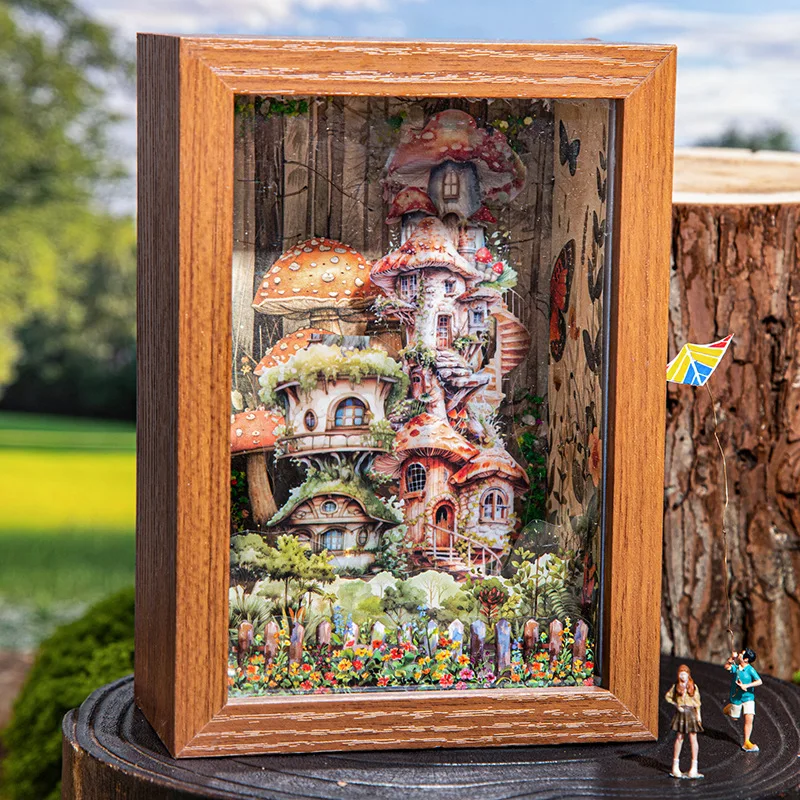 1롤/2롤 트리 하우스 테마 심리스 PET 테이프 판타지 캐빈 시리즈 저널 DIY 배경 재료 4가지 스타일