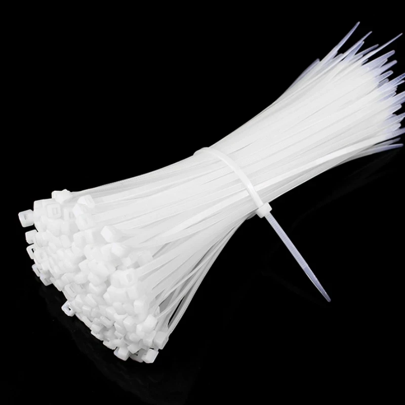 Plastic anchor cable tie with self-locking nylon buckle to fix the tie wire in black white color 100pcs cable ties