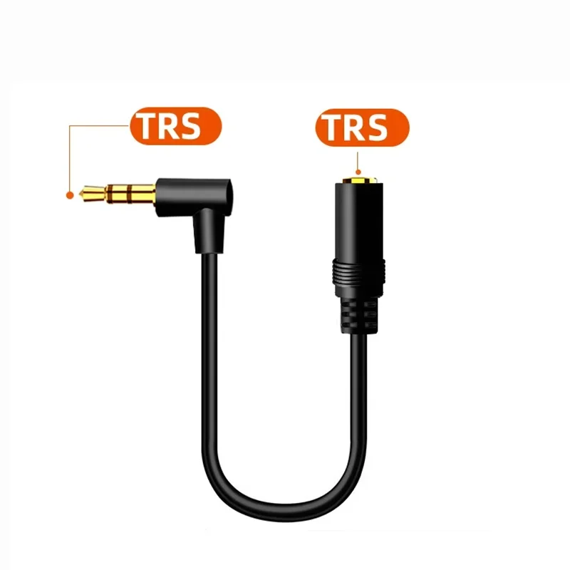 Right-Angle 3.5mm Audio Extension Cable - Male to Female Jack