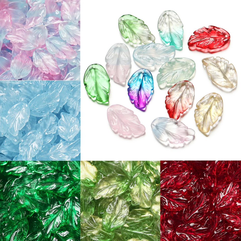 Craftdady Frosted Bloem Kraal Caps Blad Hangers Bloemen Matte Acryl Kraal Cap Voor Crafting Sieraden Armband Ketting Earring Maken, Kunststof, Kunststof