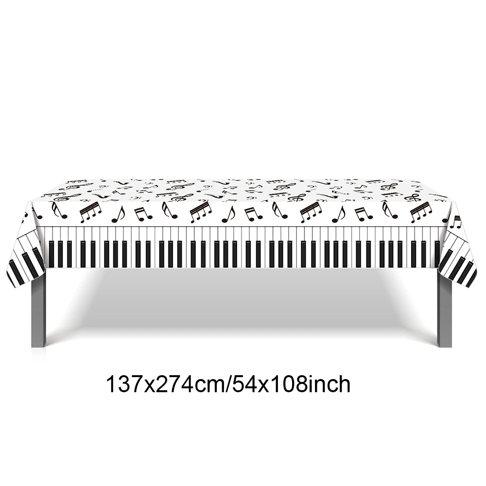 Music-Themed Party Supplies: Black Musical Note Disposable Tableware Set