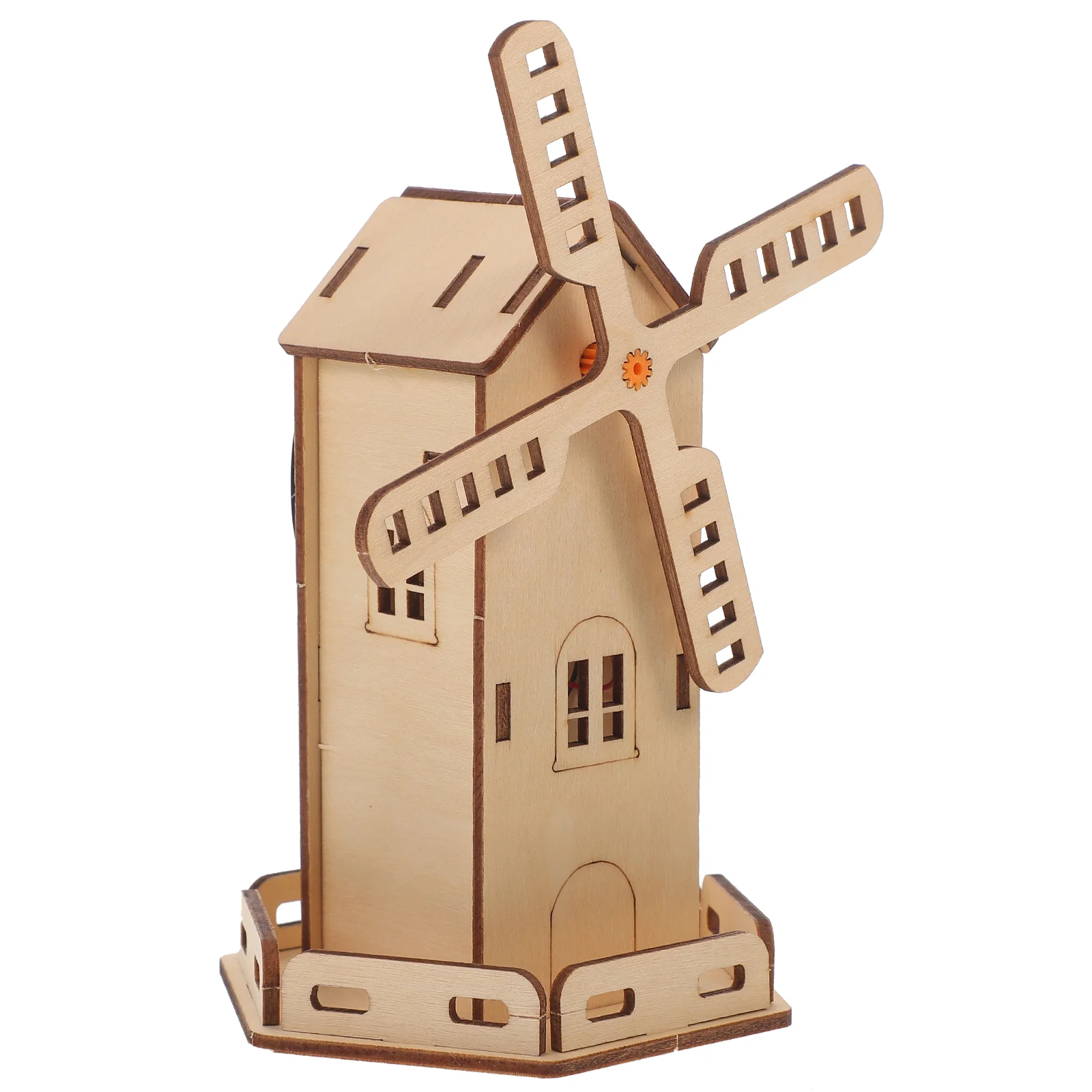 Wooden Solar Windmill Assembly Pupils Child Kit Children Power Playthings Kids Science Toys