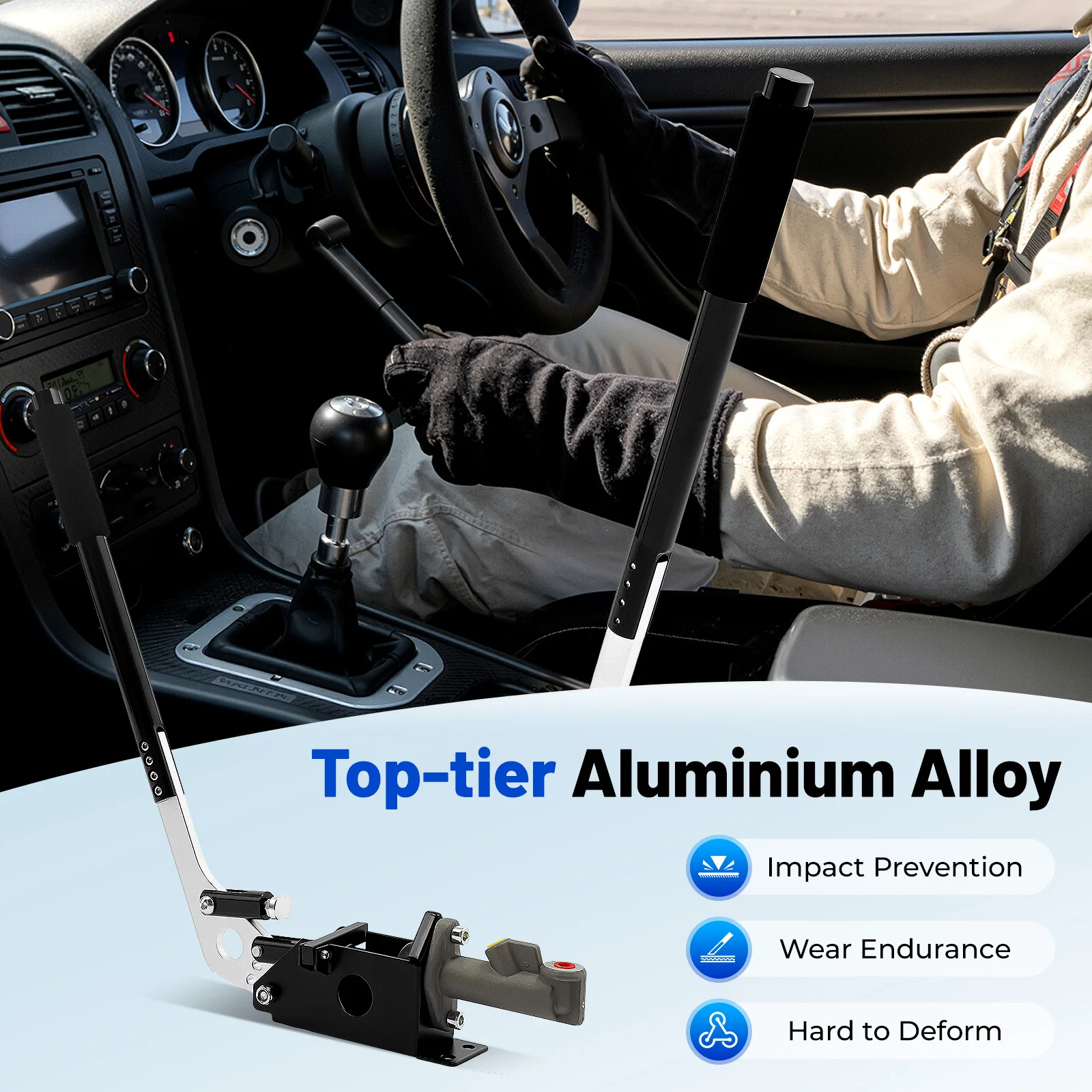 Hydraulische Handbremse für Rennsimulationen, Hall-Sensor aus Aluminiumlegierung, verstellbarer Winkel, rutschfester Griff für Drift-Rally-Spiele – Detail 4