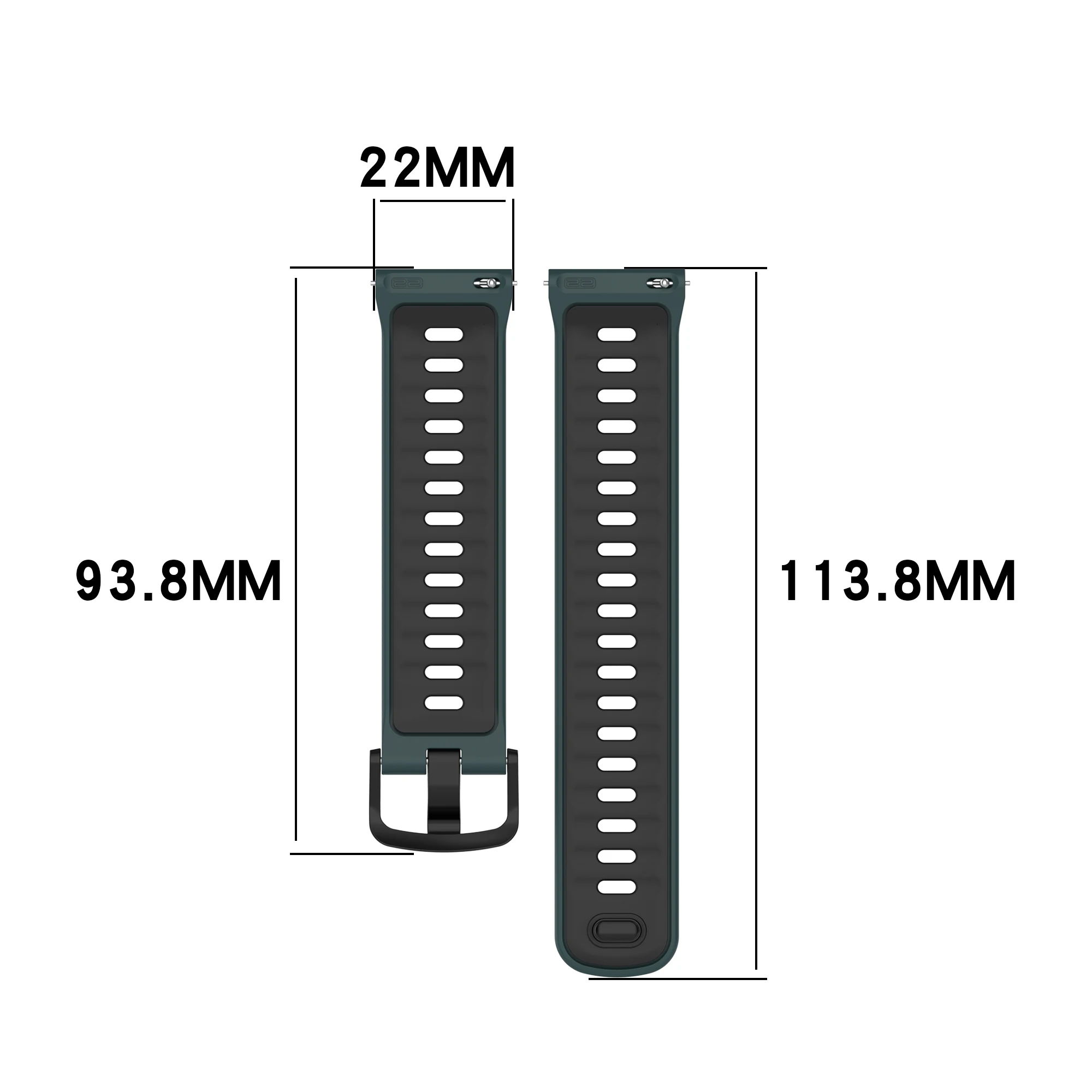 Versatile 22mm Silicone Watch Band - Comfortable & Durable Strap for Smartwatches