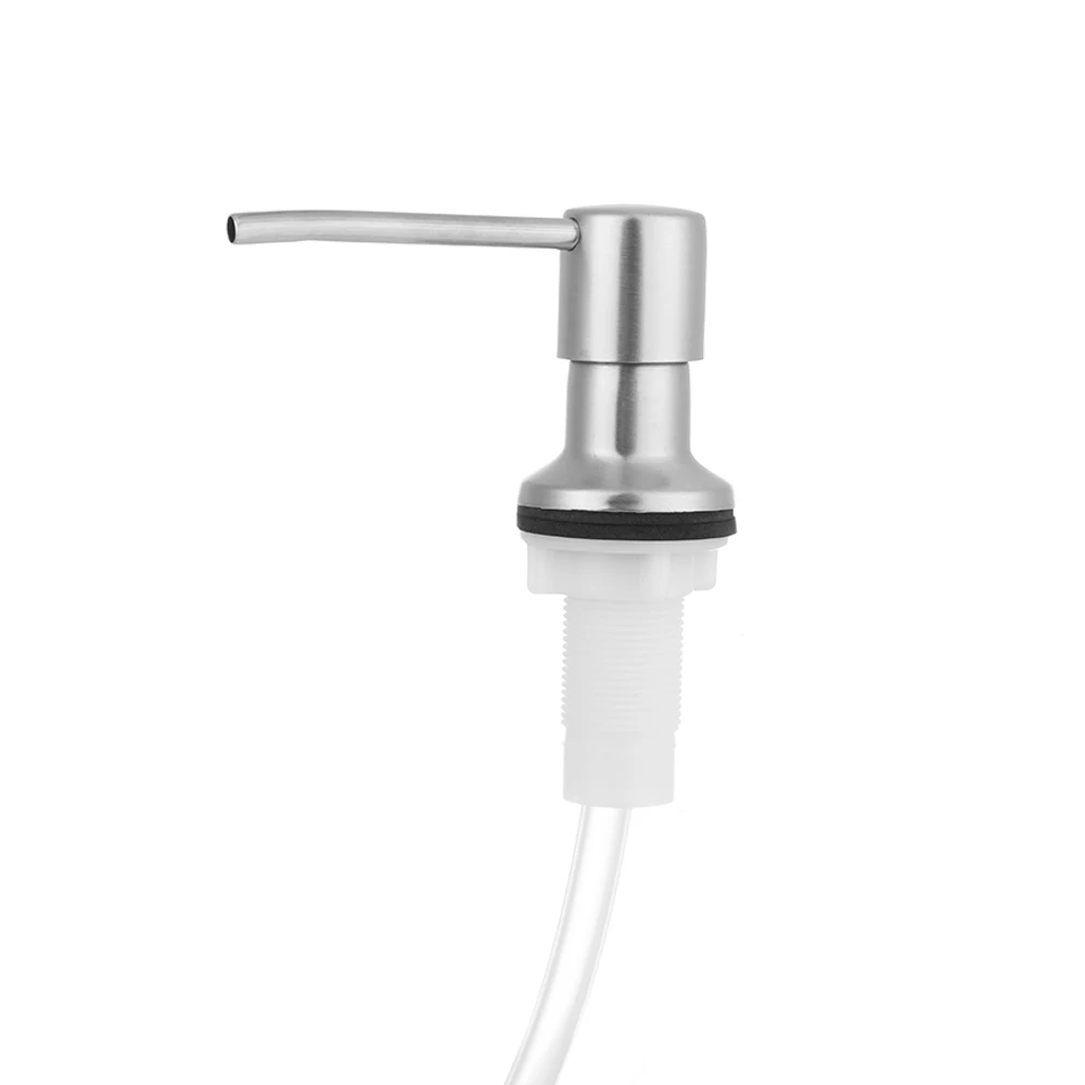 Stainless Steel Kitchen Sink Mounted Liquid Soap Dispenser Countertop Water Pump No-spill Extension Tube Lotion Dispenser