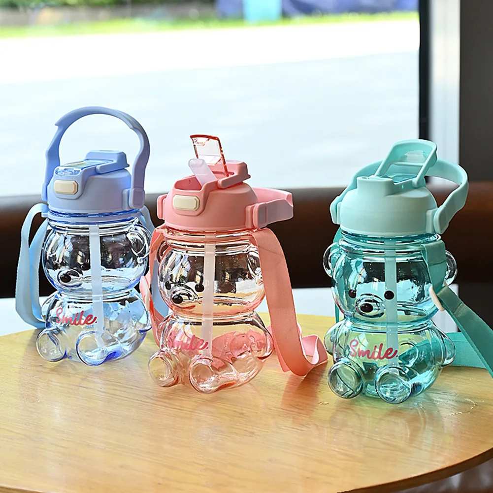 KECTTIO 550ML Kids Water Bottles With Straw Portable Leak-proof Seal School  Water Cups Girl Drinking