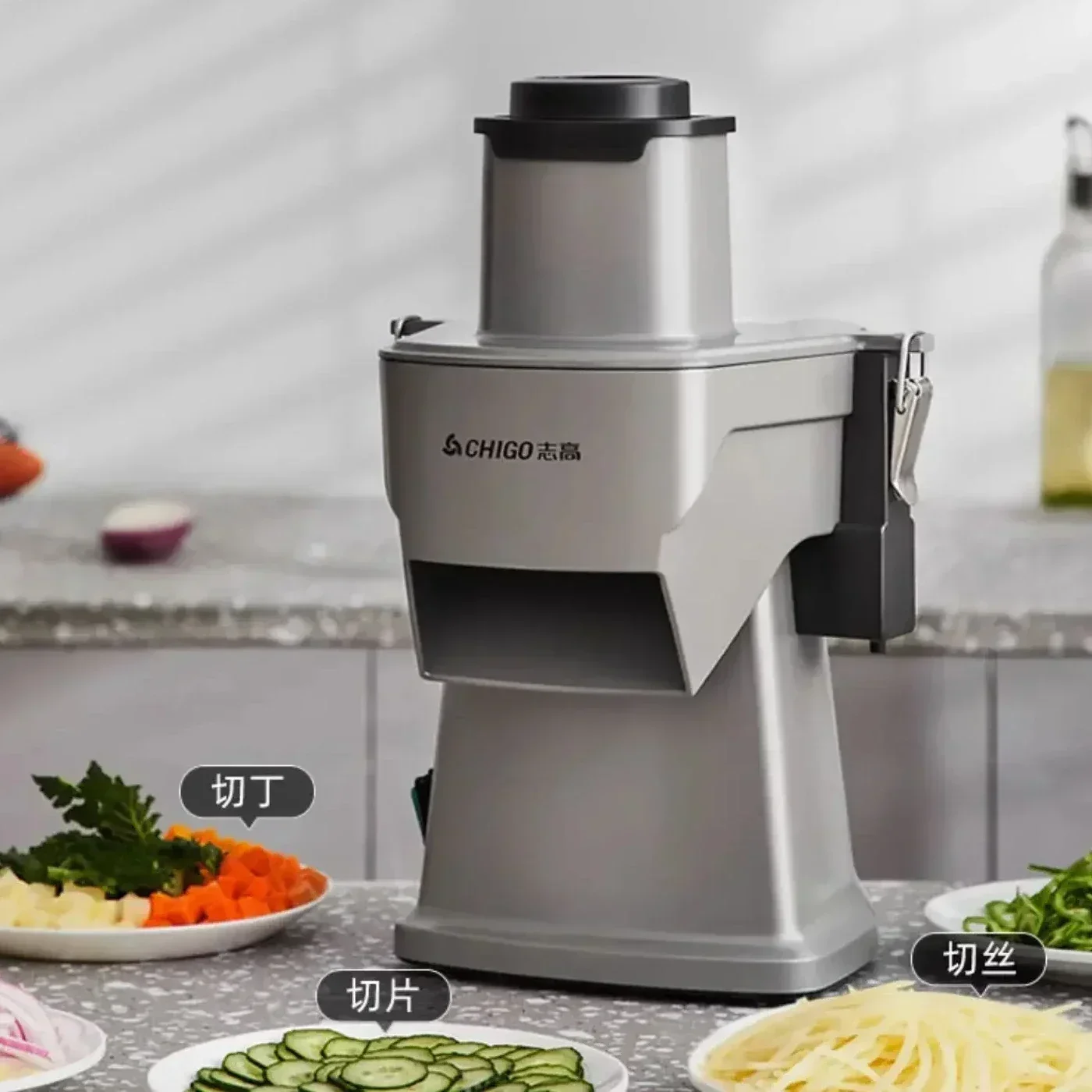 Zhigao multifunctional vegetable cutter, fully automatic dicer, commercial potato shredder, electric vegetable and fruit slicer