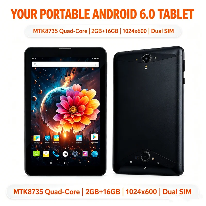 7 INCH T10 Android 6.0 Tablet PC 2GB RAM 16GB ROM LF705 MTK8735 Quad-Core 1.2GHz Support 3G / 4G Phone Call 2 X SIM Card