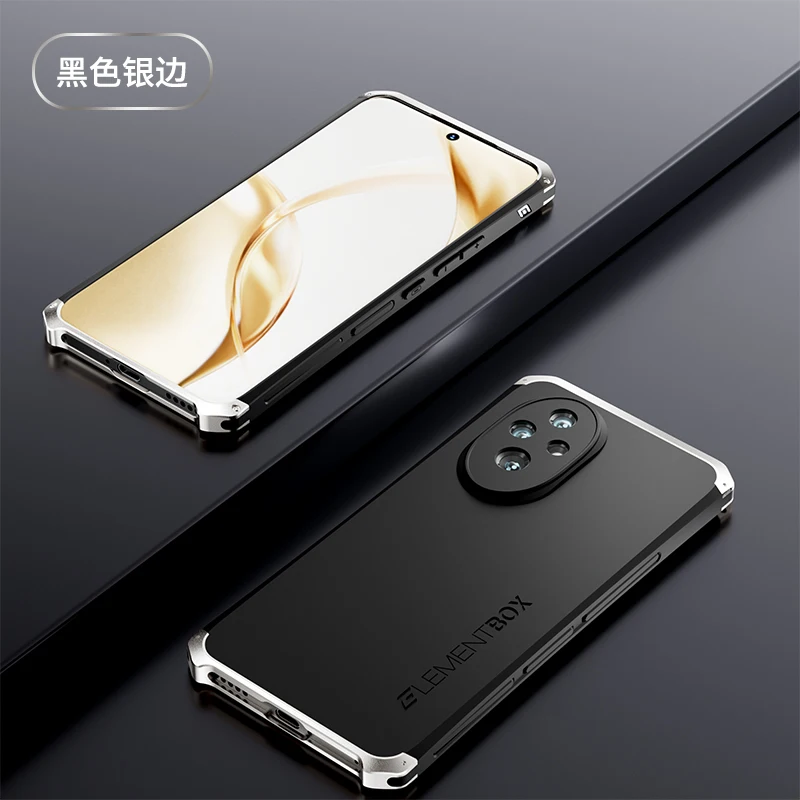 Shockproof Aluminum Metal Phone Case with Soft TPU Edge and Protective Hard Plastic Back Cover