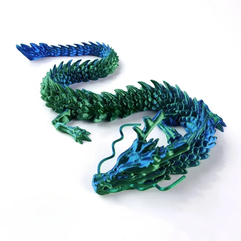 Dragon Ornament 22/30/45cm Luminous 3D Printed Dragon Glow in The Dark Flying Dragon Rotatable Articulated Wing Dragons Home Ornaments