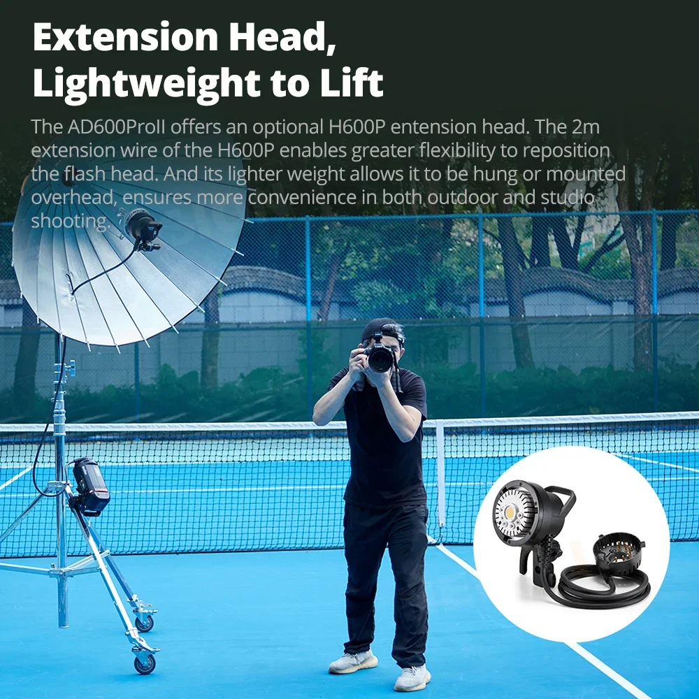 Godox 600W AD600PRO II All-in-One Outdoor Flash TTL HSS Built-in Li-on Battery 2.4G Wireless X System Strobe Light for Camera 4