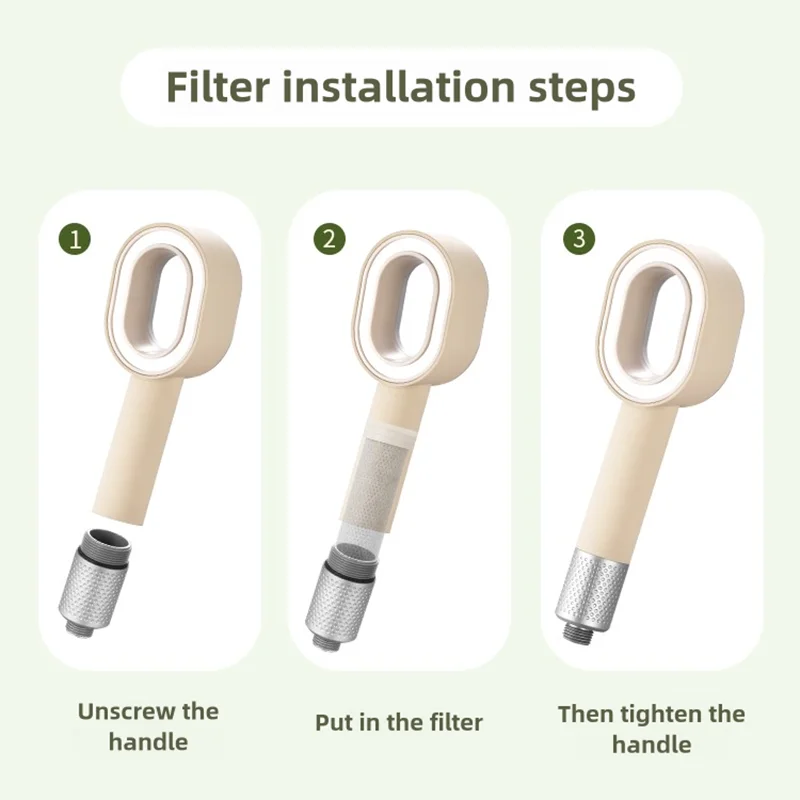Filter Shower Head High Pressure Shower Nozzle Bathroom Shower Accessories Universal Water‑Saving Bathroom Brush Set