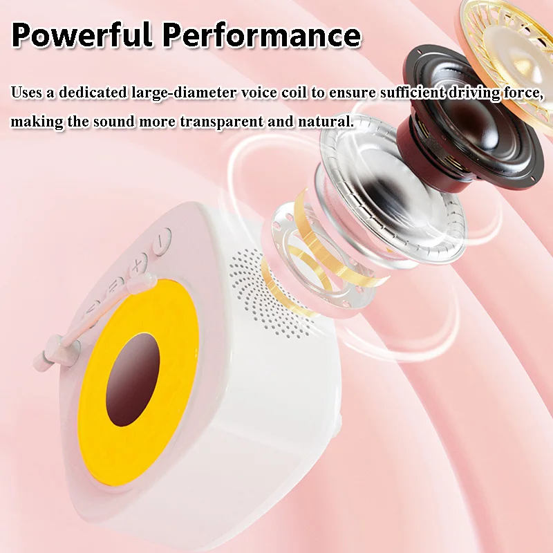 Mini Retro Vinyl Player Bluetooth Speaker with RGB Light Vintage Turntable Hifi Sound Muisc Box Recorder TF USB AUX Audio Play