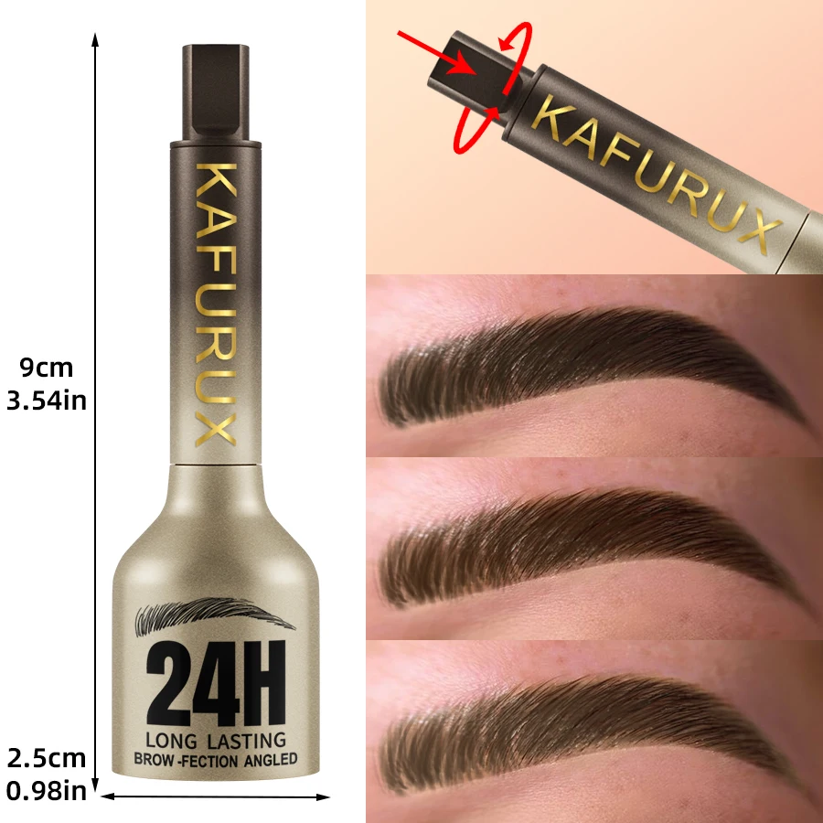 3D Dye Eyebrow Pencil Hairling Anti-smudge Waterproof Long Lasting Black Brown Large Brush Natural Wild Eyebrow Enhancers Cream 3