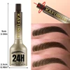 3D Dye Eyebrow Pencil Hairling Anti-smudge Waterproof Long Lasting Black Brown Large Brush Natural Wild Eyebrow Enhancers Cream 3