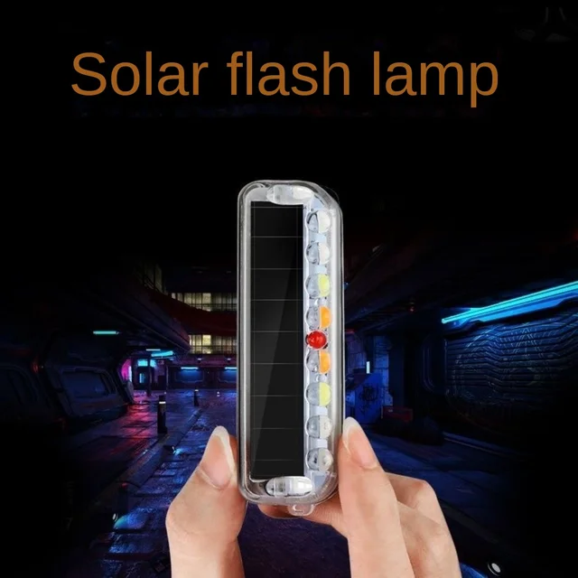 Car Warning Light Solar Anti Rear End Explosion Flash Light, No Wiring, Motorcycle Strong Light Warning Brake Light Modification