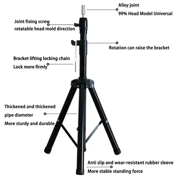 Supporto per treppiede con supporto per testa di manichino da 55 cm per forte supporto regolabile per treppiede per parrucchiere