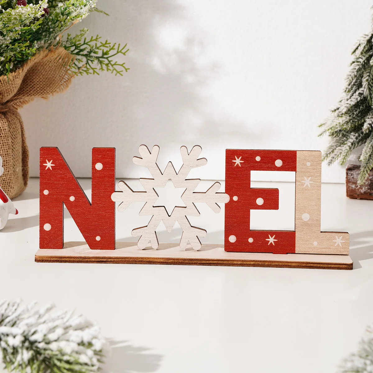 1PC, wooden Christmas letter decorative item, suitable for Christmas decorative items