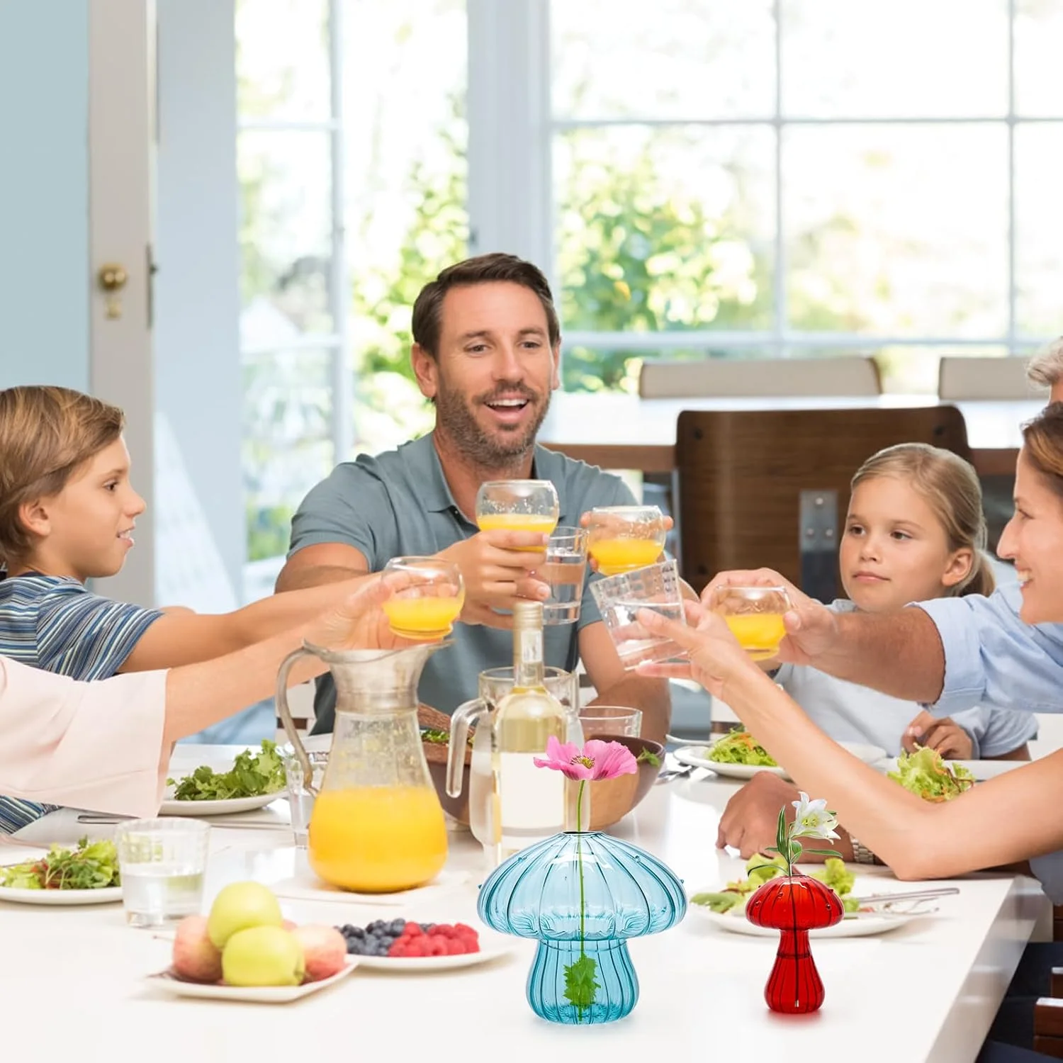 Mushroom Glass Vase Set 6