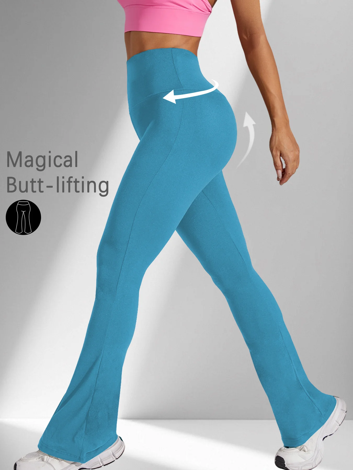 Womens Super Soft High Waisted Flare Leggings Image 15