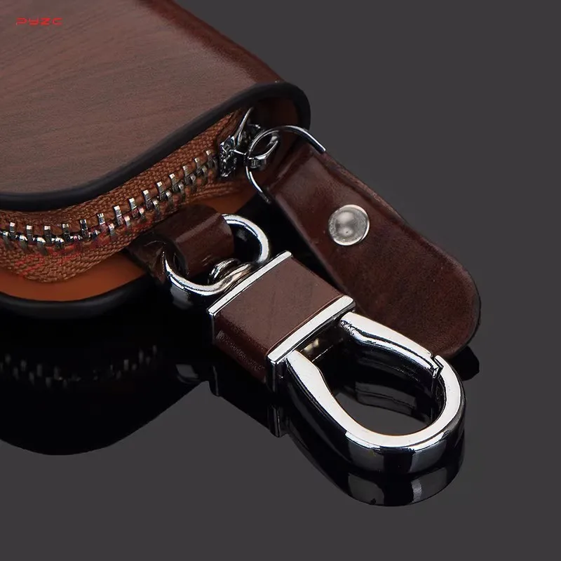 Vintage Genuine Leather Wallet Key Holder Housekeeper Keys Organizer for Nissan Juke Kicks Micra Murano X-trail Teana Qashqai