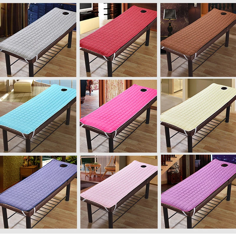 Soft Polyester Massage Table Bed Sheet Elastic SPA Treatment Cover   Relaxation Beauty Salon Mattress With Face Hole Salon Couch 6
