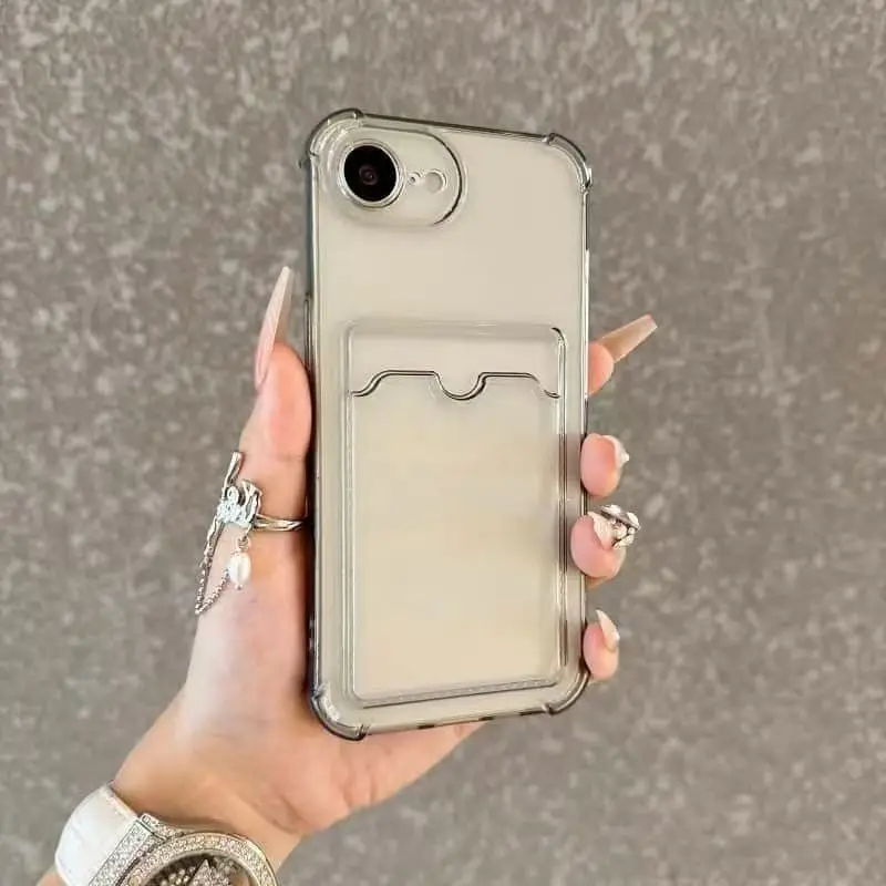 Clear Card Holder Wallet Phone Case with Transparent Design