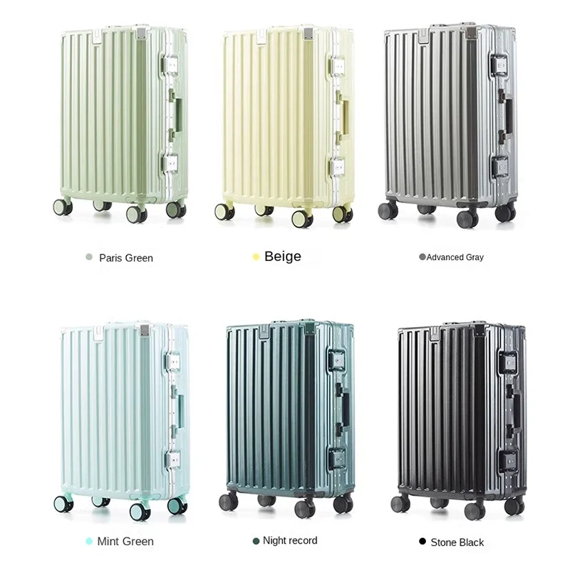 2023 New Luggage Women's Multifunctional Trolley Case 24 Inch Aluminum Frame Travel Silent Spinner 20 Inch Cabin Suitcase