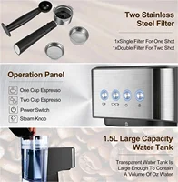 220V 110V 1.5L 2 In 1 Household Coffee Machine Italian Semi-automatic Concentrated High-pressure Extraction And Whipping Foam 2
