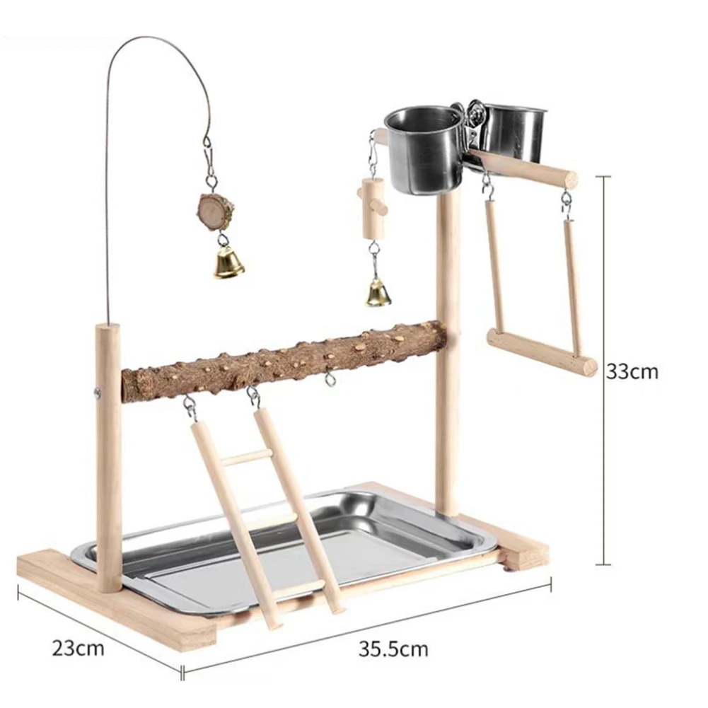 Birds Playground Parrots Wood Perch Stand Bird Perch Stand Natural Wooden Toy Indoor Bird Stands Exercise Activity Center