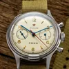 RED STAR 38mm Men's 1963 Chronograph Mechanical Watch Pilot with Seagull Movement ST1901 Air Force Aviation Sapphire Goose 40mm 3
