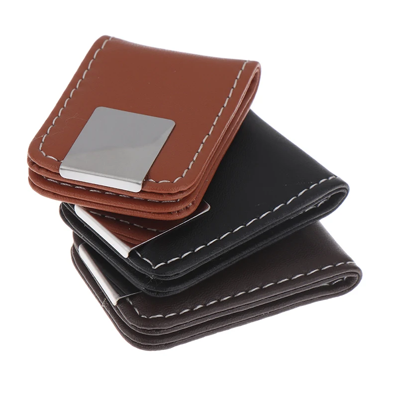 Hot Money Clip Wallet Slim Men Women Vintage Strong Magnet Money Clip PU Leather Pocket Clamp Credit Card Cash Case Holder 2