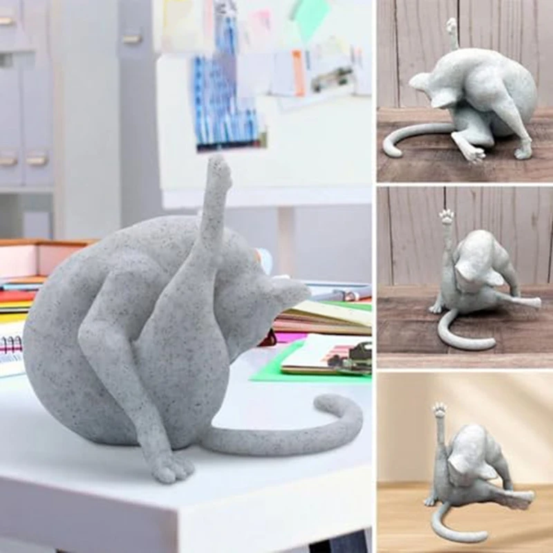 Cats Sculpture Funny Cats Figurine, Figurines For Lovers, Statues Home Decor, Gifts For Lovers Durable