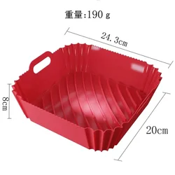 Premium Non-Stick Silicone Air Fryer Basket Liner - BPA Free Cooking Accessory (XL Red)