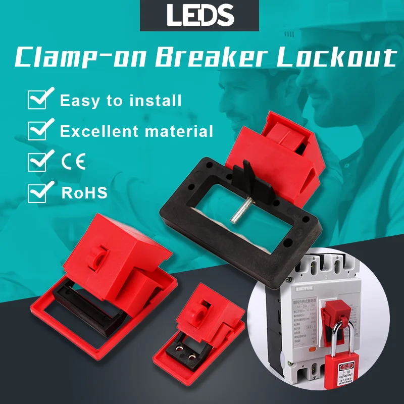 

MCCB Clamp-On Circuit Breaker Lockout Single and Multi-pole Industrial Electrical Safety Lock Off LOTO Device 120/227V 480/600V