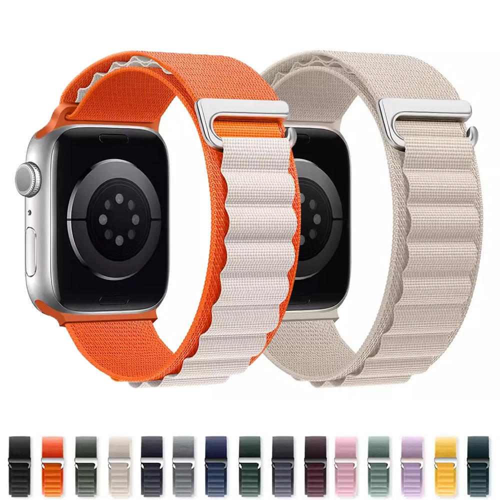애플 워치 밴드용 알파인 루프 스트랩, 49mm, 45mm, 44mm, 42mm, 40mm, 41mm, 38mm, 나일론 팔찌, 한국 iWatch 시리즈 9, 8, 7, 6, SE, 5, 4, 3