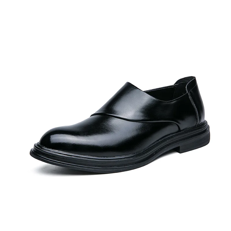 Luxury Mens Leather Shoes Brown Pointed Toe Men Dress Shoes Classic Party Office Business Shoes for Men Gentleman Wedding Oxford