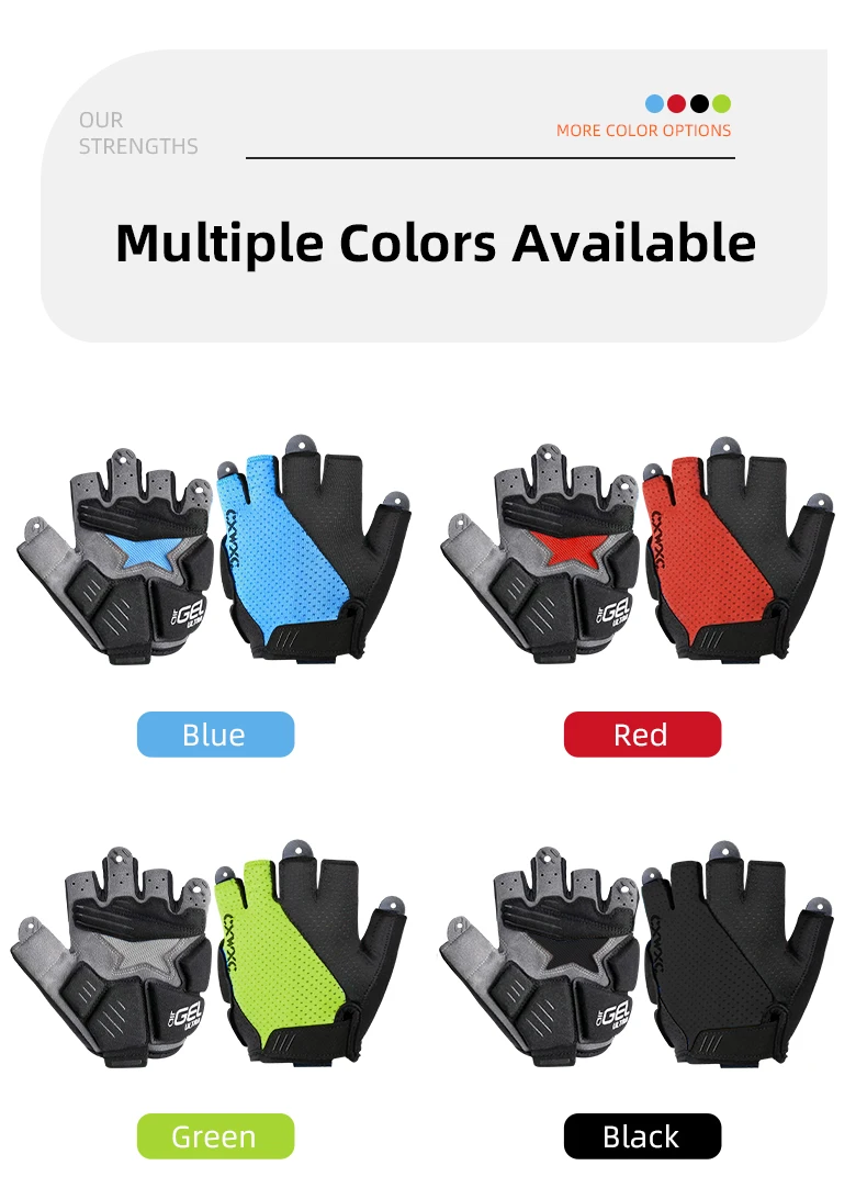Description Picture 6 of itemCXWXC Ultra Thick Gel Palm Pad Cycling Gloves MTB Road Bike Half Finger Mittens Hiking Fishing Climbing Sports Shockproof Gloves