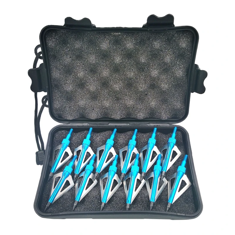 Archery Arrowhead 12 Pack 125 Grain 3 Fixed Blade Hunting-Broadheads Archery for Arrow Points Tips for Compound Bow